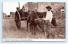 Usado, Cartão postal antigo do México carrinho de boi (cena típica) Matamoros México Dirt Road não publicado comprar usado  Enviando para Brazil