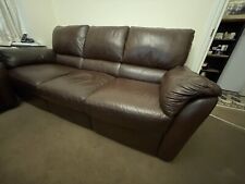 Brown leather sofa for sale  GREENFORD