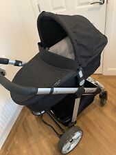 Used, iCandy Apple 2 Pear Pram: Black Carrycot, Seat, Rain Cover, Blue Hood, Parasol for sale  DEESIDE