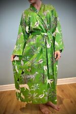 Vestido longo 100% algodão quimono floresta verde feminino indiano roupa de dormir vestido Reino Unido comprar usado  Enviando para Brazil