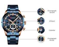 CURREN 8355 Novos Relógios da Moda Reloj Relogio Mostradores Prata Cronógrafo comprar usado  Enviando para Brazil