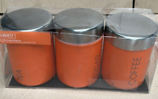 tea coffee sugar canisters orange for sale  NEWCASTLE UPON TYNE