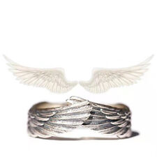 Anillos abiertos simples de alas de ángel plateados para mujer hombre anillo de pareja regalo ajustable segunda mano  Embacar hacia Mexico