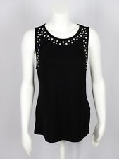 Womens Vocal Beautiful Black Shiny Silver Studs Tank Top Plus Size for sale  Shipping to South Africa