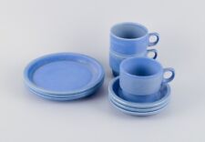 Kunsthandwerk Austria, tea set for three in light blue stoneware. 1960s/1970s. for sale  Shipping to South Africa