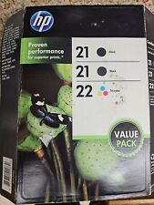 Cartuchos de tinta HP - 21/22 preto/colorido pacote combo (C9509FN#140), usado comprar usado  Enviando para Brazil