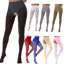 Womens Glossy Pantyhose Elastic Tights See-through Crotchless Stockings Lingerie for sale  Shipping to South Africa