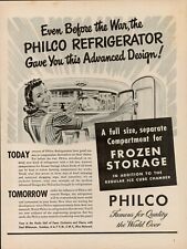 1944 electrodoméstico de cocina refrigerador Philco estampado vintage anuncio de guerra diseño avanzado segunda mano  Embacar hacia Argentina