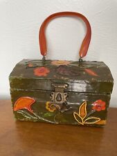 Bolsa caixa de madeira vintage 8 x 5 x 5 floral comprar usado  Enviando para Brazil