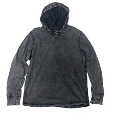 Camiseta con capucha Lucky Brand Sugar Magic Wash negra/gris talla L 100 % algodón L/S segunda mano  Embacar hacia Mexico