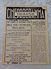 Naples. Trianon Theatre Cinema, 1946 Program. for sale  Shipping to South Africa