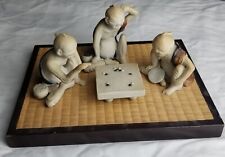 Used, Japanese Seishi Go Players (3) & Game Board Vintage Porcelain Arita Nabeshima  for sale  Shipping to South Africa