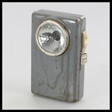 ✅✅✅ vintage stara rzadka szara srebrna metalowa szklana kieszeń ręczna latarka akumulatorowa lampa, używany na sprzedaż  PL