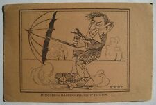 Wind Blows Man, Umbrella on Roller Skates Old 1908 Humor Postcard; to Darfur MN for sale  Shipping to South Africa