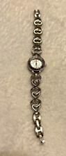 Relógio feminino/menino pulseira elos coração duplo mostrador redondo tom prata 2014 comprar usado  Enviando para Brazil