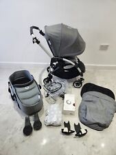Bugaboo BEE5 Grey Melange Pushchair With Carrycot Pram , Rain Cover Footmuff  for sale  Shipping to South Africa
