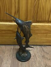 Estatueta estátua escultura bronze/latão peixe espada peixe vela Merlin SPI 15", usado comprar usado  Enviando para Brazil