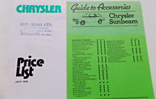 Chrysler sunbeam accessories for sale  BRIDGWATER