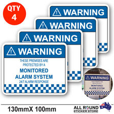 4 x Alarm System Monitored Warning Security Stickers Waterproof Security Sign Wi for sale  Shipping to South Africa