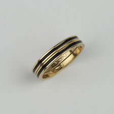 Pair of 14k Yellow Gold & Enamel Womens Stacker Band Rings Size 5.75 for sale  Shipping to South Africa
