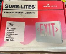 Cooper Lighting Sure-Lites Exit/Emergency Sign- INCX30RGWH, used for sale  Shipping to South Africa