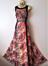Monsoon *Sample & Rare Navy Peach Chiffon Sequin Ball gown Evening Maxi Dress 12 for sale  Shipping to South Africa