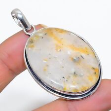Lodolite Quartz Gemstone Handmade 925 Sterling Silver Jewelry Pendant 2.29" for sale  Shipping to South Africa