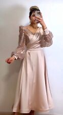 Abendkleid puder beige gebraucht kaufen  Bad Vilbel