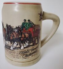 Budweiser Stein Beer Mug World Famous Clydesdales 3D Horses Wagon for sale  Shipping to South Africa