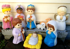 Blow Mold Child Nativity Vintage General Foam COMPLETE 9 Pc Mini Baby Set 18" for sale  Shipping to Canada