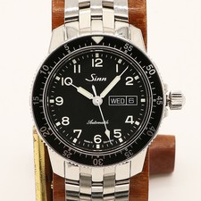 Usato, Sinn 104 ST. SA Automatico Argento Nero Analogico Inox 42mm Autentico Uomo 503 usato  Spedire a Italy
