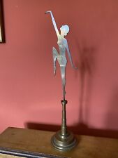 Figura de bronze grande original dos anos 1930 Art Deco dança feminina silhueta em suporte. comprar usado  Enviando para Brazil