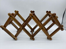 Used, Wine Rack Accordion Style Wood 7 Bottle Diamond Shape Folding Heavy Duty NICE for sale  Shipping to South Africa