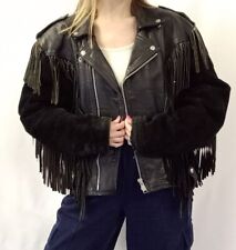 mens fringed leather jacket for sale  ROMFORD