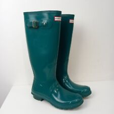 Hunter Wellington Boots UK7 Womens Green Rubber -RMF05-CN for sale  Shipping to South Africa