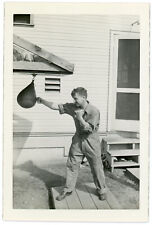 Saco de pancadas Fort Lewis soldado boxe velocidade foto vintage esportes militares Segunda Guerra Mundial 40 comprar usado  Enviando para Brazil