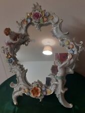 Vintage German Plaue Schierholz (PMP) Hand Painted Cherubs Dressing Table Mirror for sale  Shipping to South Africa