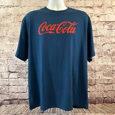 Coca-Cola Men's Navy Short Sleeve Big Graphic Print Logo Casual T-Shirt Size 2XL for sale  Shipping to South Africa