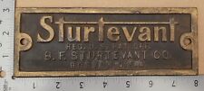 Placa de hierro fundido de máquina industrial vintage B.F. Sturtevant - Boston, EE. UU. segunda mano  Embacar hacia Argentina