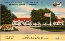 Flamingo Motor Court Motel Cabins Mitchell SD Vintage Postcard X42, used for sale  Shipping to South Africa