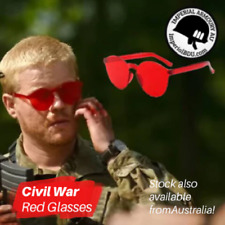 Usado, Óculos vermelhos estilo filme Guerra Civil - Óculos de sol vermelho Amear COMPRE 3 e ganhe 20% OFF! comprar usado  Enviando para Brazil