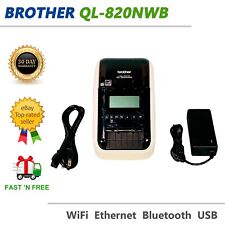 Impresora térmica ultrarrápida de códigos de barras Brother QL-820NWB WiFi LAN USB con adaptador, usado segunda mano  Embacar hacia Mexico