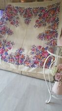 Used, Beautiful Vintage shawl or Tablecloth 57"x57" printed roses 100%fine wool for sale  Shipping to South Africa