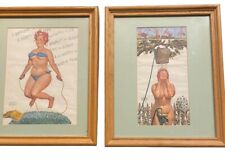 Duane Bryers Plump &Pretty Set Of Two Framed Hilda Showering N Jumping Rope for sale  Shipping to South Africa