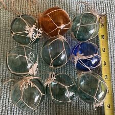 9 bolas de bóia redondas de pesca de vidro japonês com rede comprar usado  Enviando para Brazil