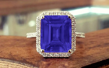 Natural Flawless Blue Serendibite Emerald Cut 925 Sterling Silver Unheated Ring for sale  Shipping to South Africa