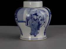 Maceta de porcelana fina china para pintura a mano azul y blanca segunda mano  Embacar hacia Argentina