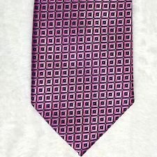 Corbata Perry Ellis Portfolio Cuadrados Geométricos Rosa Corbata Poliéster Primavera Verano, usado segunda mano  Embacar hacia Argentina