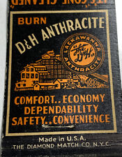 D & H Lackawana￼ Anthracite Coal Matchbook Cover Buhrmaster Scotia New York, used for sale  Shipping to South Africa