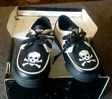 Reino Unido Zapatos para niños Skull and Crossbones Creeper blancos negros talla 8 (EE. UU.) ☠ segunda mano  Embacar hacia Mexico